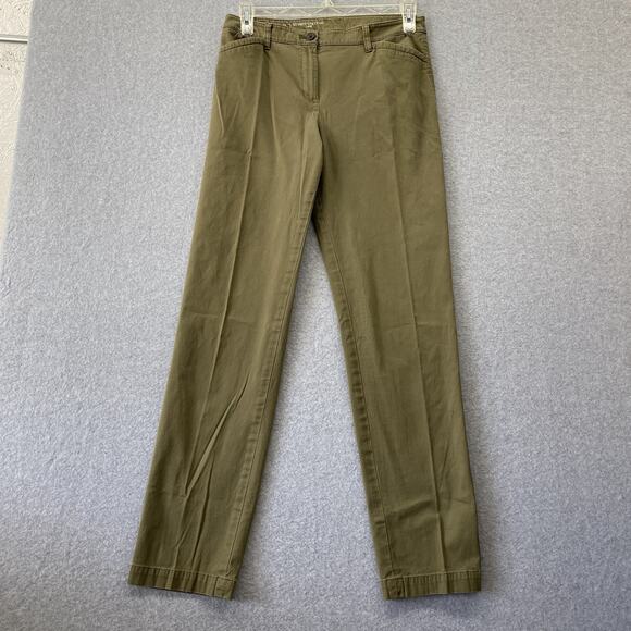 Talbots Pants - Talbots Straight Leg Long Chino Pants Women’s Size 8 Preppy Moss Green Tall
